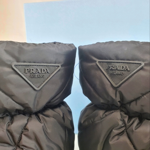 NWT$1,120 PRADA Blow 19 Quilted Nylon Drawstring Winter Snow Bootie Boot Sz 39.5 - Picture 9 of 16